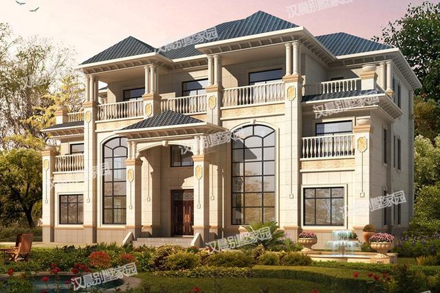 開(kāi)春就蓋這棟雙拼別墅設(shè)計(jì)圖，占地351平方米的自建房設(shè)計(jì)圖可謂是洋氣十足美觀實(shí)用