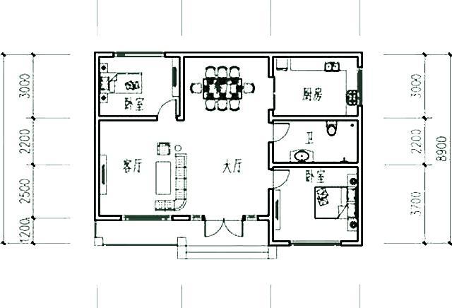 農(nóng)村一層雙拼別墅設(shè)計(jì)圖，室內(nèi)設(shè)計(jì)都非常合理，符合農(nóng)村的風(fēng)景布局