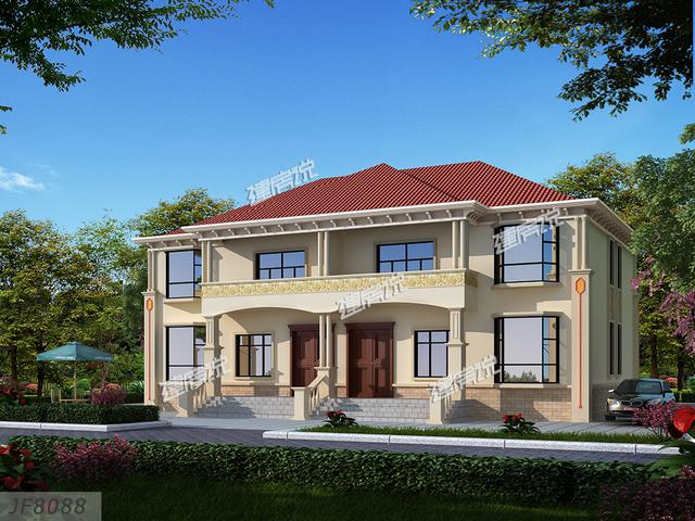 25萬建雙拼別墅設計圖，在村里賺足了面子，看過的朋友都說好