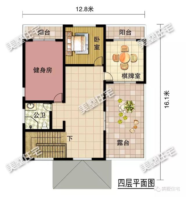 這款四層別墅設(shè)計圖真的是獨一份兒，設(shè)計功能特別齊全