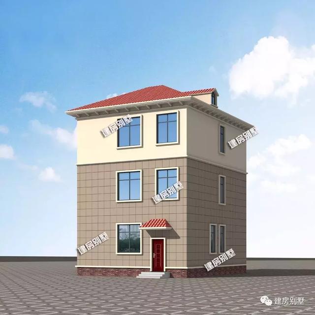 開間8-9米之間的兩棟自建房設計圖，造型好看，采光也非常好。