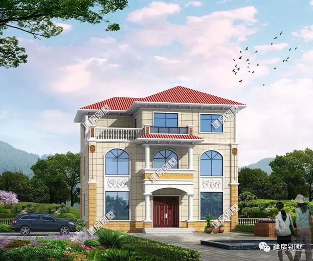 面寬13米多的兩棟三層自建房設計圖，戶型很周正。