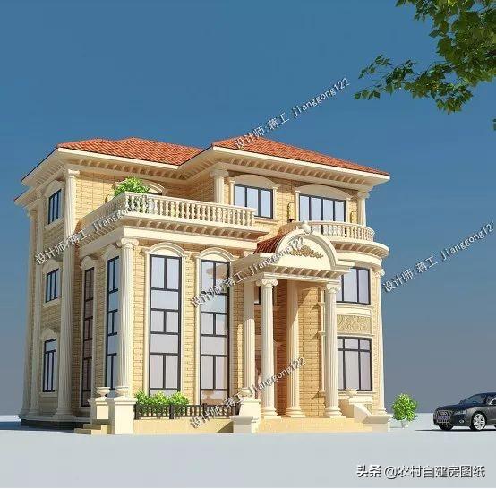 4款豪氣沖天的三層歐式別墅設計圖，非常經濟的歐式小洋樓