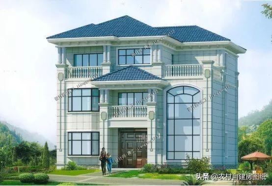 4款豪氣沖天的三層歐式別墅設計圖，非常經濟的歐式小洋樓