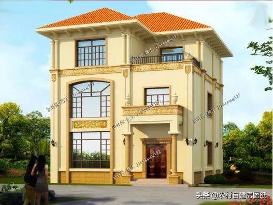 4款豪氣沖天的三層歐式別墅設計圖，非常經濟的歐式小洋樓