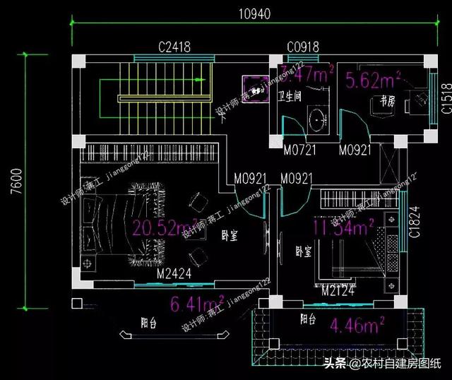 12款三層農村別墅設計圖，主題造價20萬，占地100平方米左右