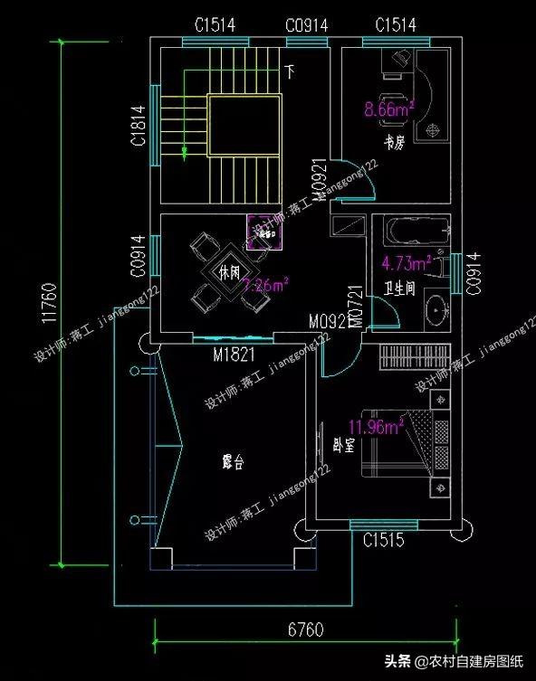 12款三層農村別墅設計圖，主題造價20萬，占地100平方米左右