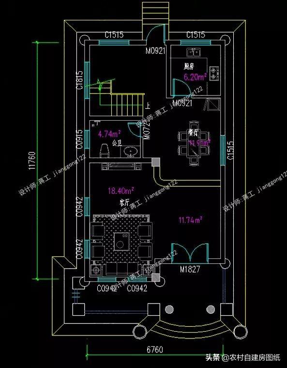 12款三層農村別墅設計圖，主題造價20萬，占地100平方米左右