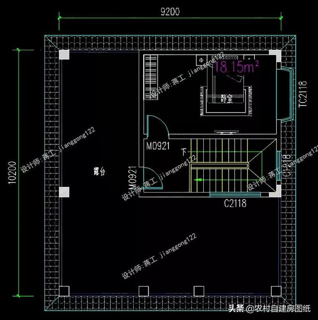 12款三層農村別墅設計圖，主題造價20萬，占地100平方米左右