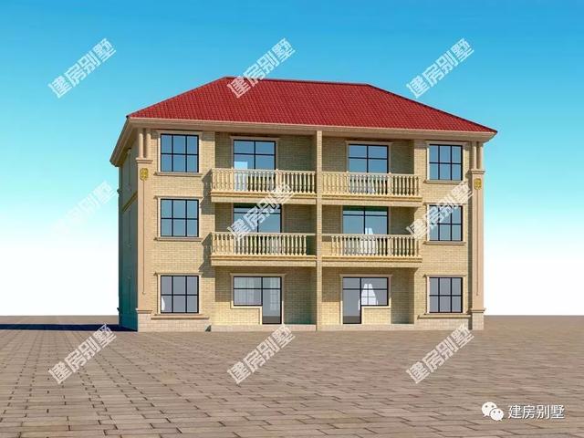 農村雙拼別墅設計圖，客廳挑高設計，歐式風格很大氣，看著就非常的氣派