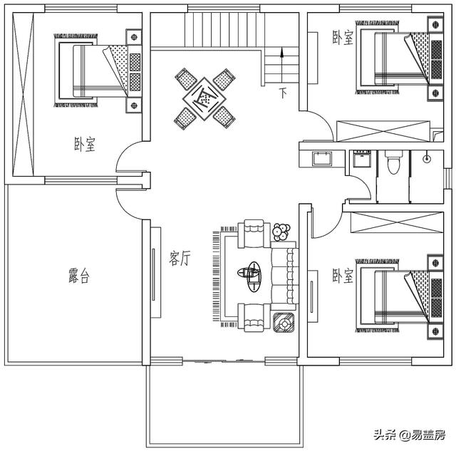 四川遂寧別墅項目概況：二層簡歐風格別墅設計圖，布局明確清晰