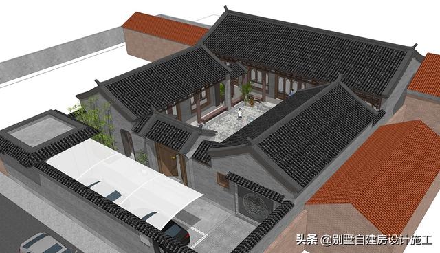 農(nóng)村四合院設(shè)計(jì)圖紙，主院功能十分齊全，可滿足業(yè)主的不同需求