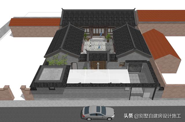 農(nóng)村四合院設(shè)計(jì)圖紙，主院功能十分齊全，可滿足業(yè)主的不同需求