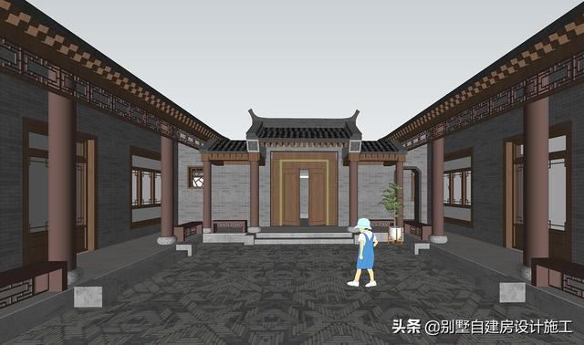 農(nóng)村四合院設(shè)計(jì)圖紙，主院功能十分齊全，可滿足業(yè)主的不同需求