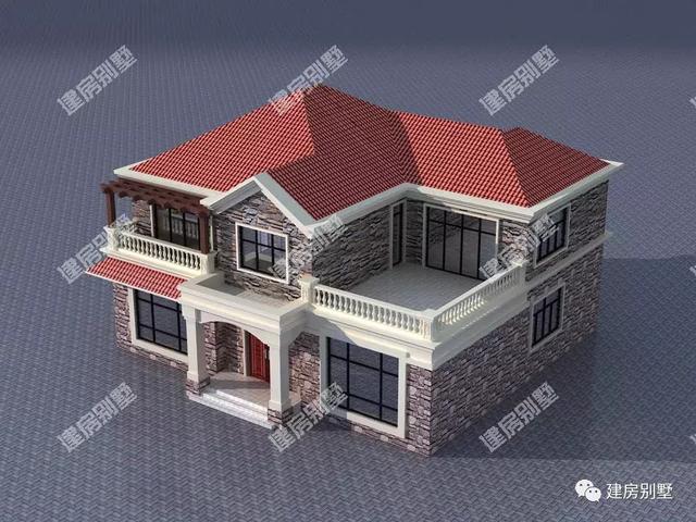 很漂亮的兩棟農村別墅設計圖，層次感很好，值得建造