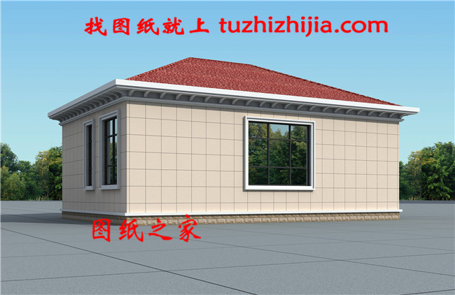 120平方米農村一層平房別墅設計CAD圖紙