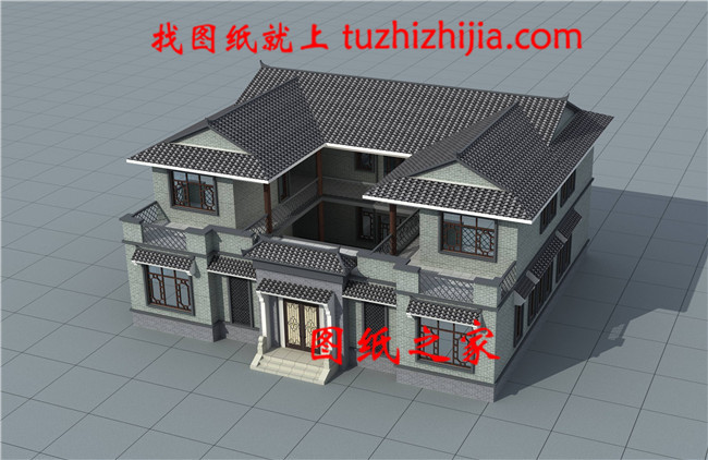 農村兩層新中式四合院別墅戶型圖，占地不到200平