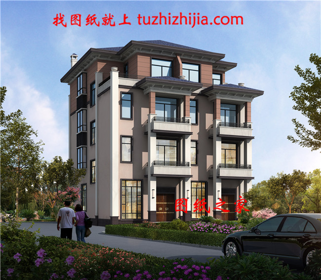 農村四層雙拼別墅設計全套施工圖