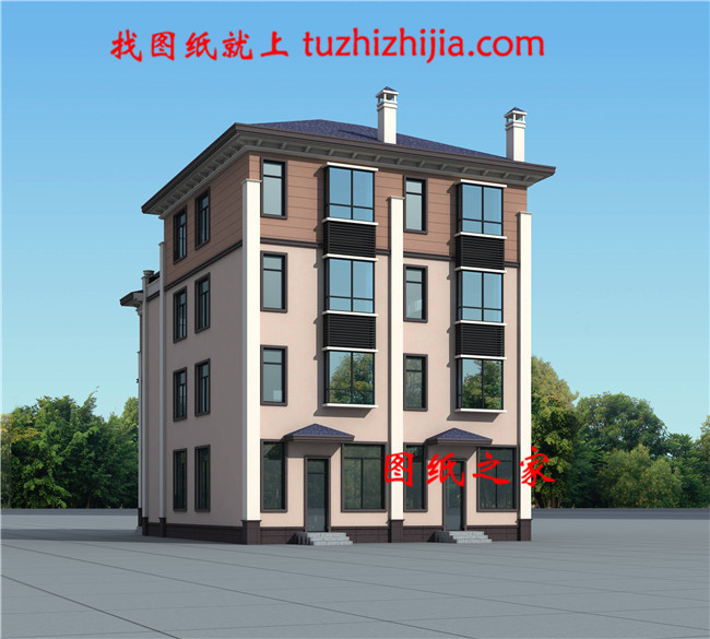 農村四層雙拼別墅設計全套施工圖