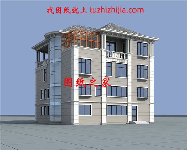 四層豪華歐式別墅設(shè)計(jì)圖紙,帶效果圖和全套施工圖