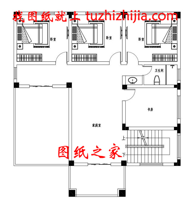 歐式二層別墅戶型圖（帶全套Cad設(shè)計(jì)施工圖+效果圖）