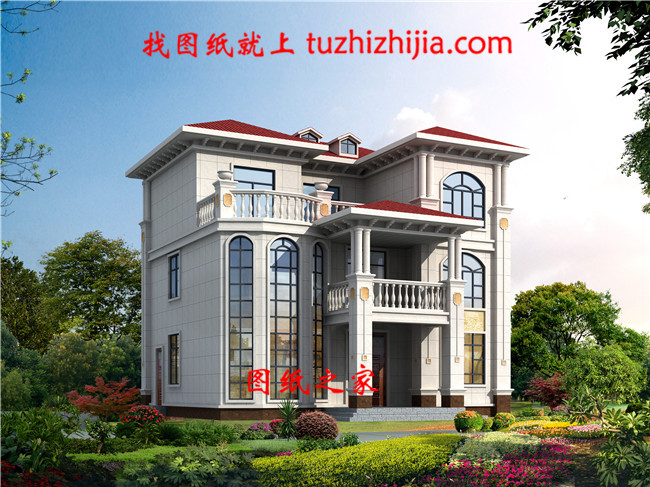 豪華別墅設計圖紙(含效果圖),三層歐式別墅方案精選