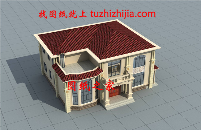 歐式二層別墅cad施工圖紙,含效果圖