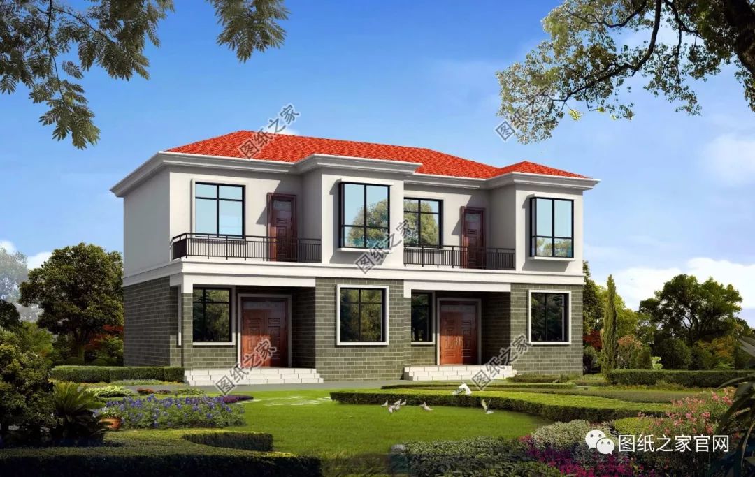 兄弟雙拼別墅二層、三層戶型方案大全（帶外觀圖片），想建雙拼的必看