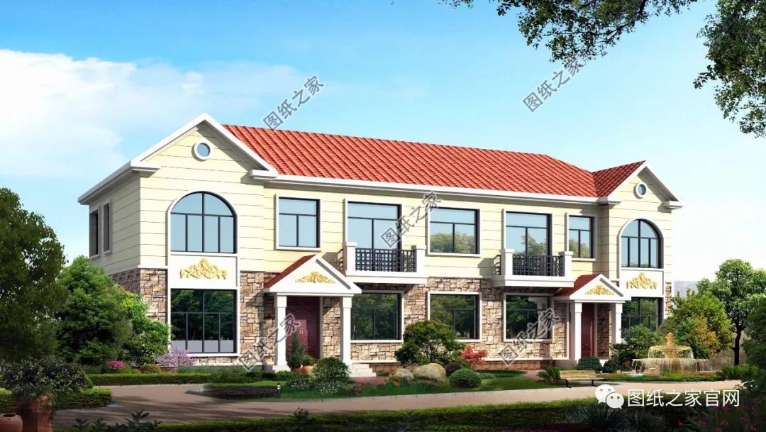 兄弟雙拼別墅二層、三層戶型方案大全（帶外觀圖片），想建雙拼的必看