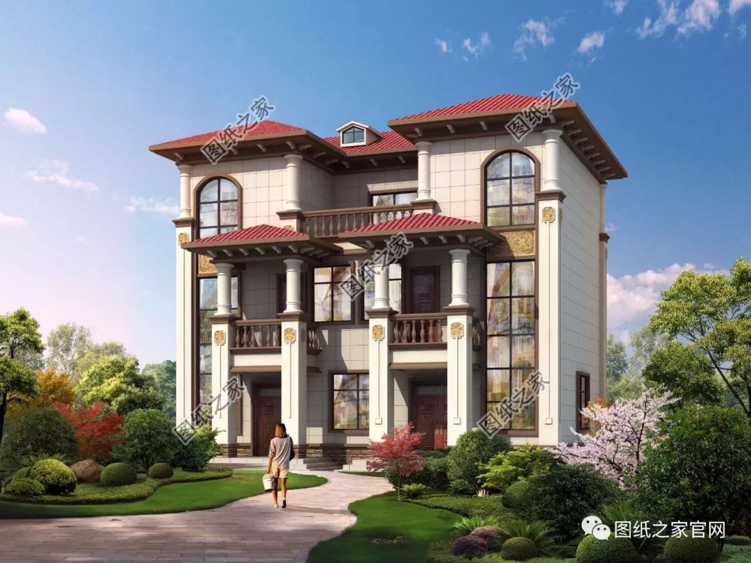 兄弟雙拼別墅二層、三層戶型方案大全（帶外觀圖片），想建雙拼的必看