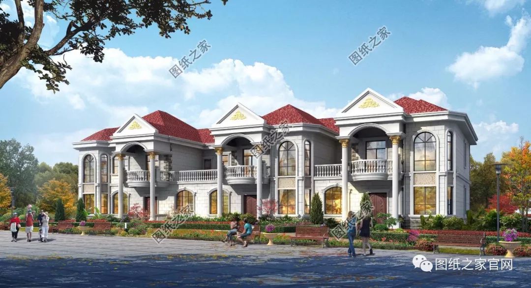 兄弟雙拼別墅二層、三層戶型方案大全（帶外觀圖片），想建雙拼的必看