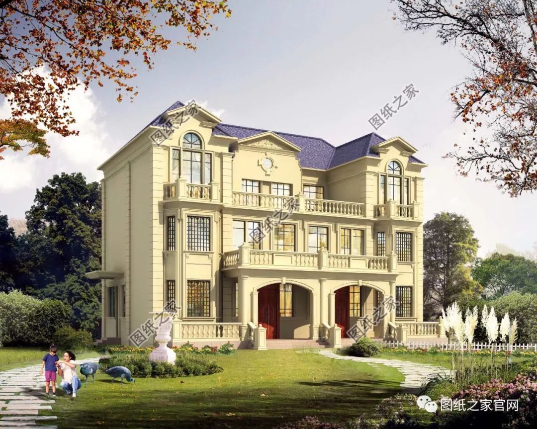 兄弟雙拼別墅二層、三層戶型方案大全（帶外觀圖片），想建雙拼的必看