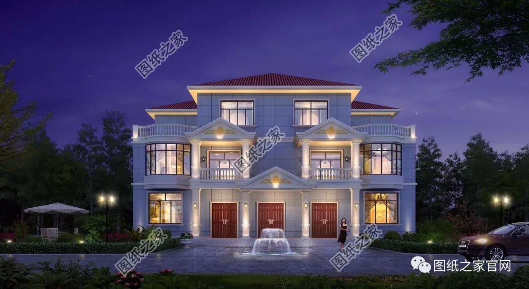 兄弟雙拼別墅二層、三層戶型方案大全（帶外觀圖片），想建雙拼的必看