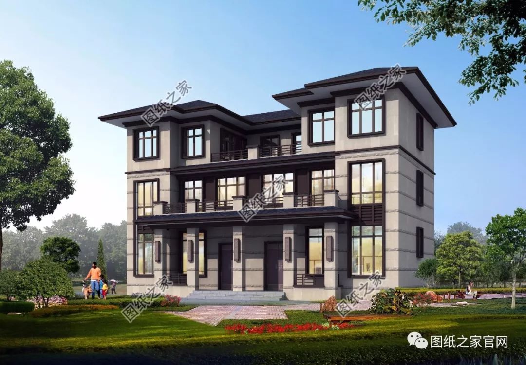 兄弟雙拼別墅二層、三層戶型方案大全（帶外觀圖片），想建雙拼的必看