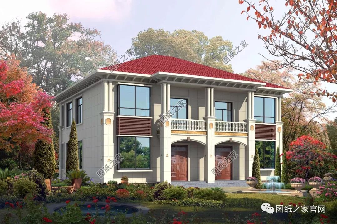 兄弟雙拼別墅二層、三層戶型方案大全（帶外觀圖片），想建雙拼的必看