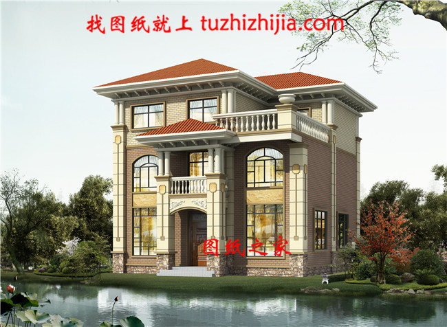 農村三層房屋設計圖紙,帶效果圖,三層農村住宅設計圖紙