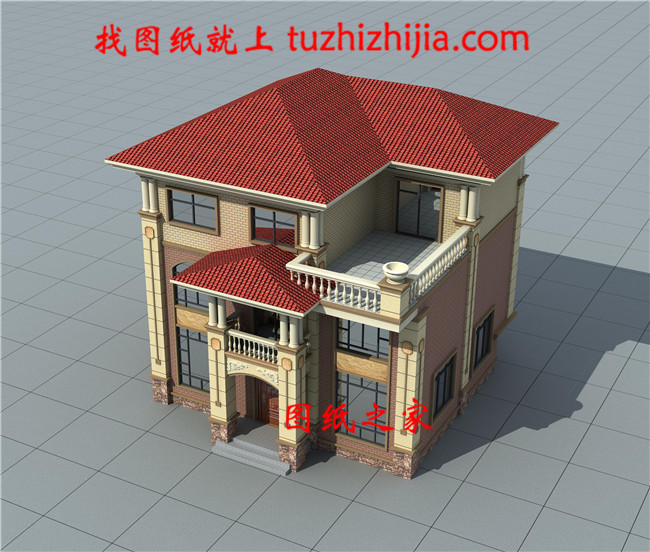 農村三層房屋設計圖紙,帶效果圖,三層農村住宅設計圖紙