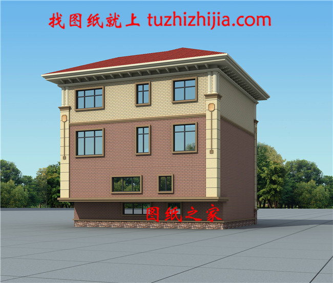 農村三層房屋設計圖紙,帶效果圖,三層農村住宅設計圖紙