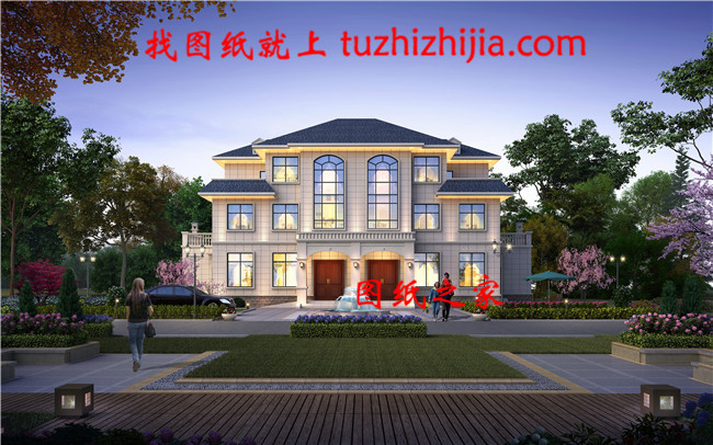 230平方農(nóng)村雙拼別墅設(shè)計圖，26x11米