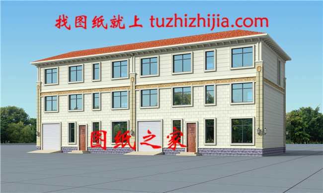 300平方米農村節能環保的三層雙拼房屋設計圖紙大全27X12米