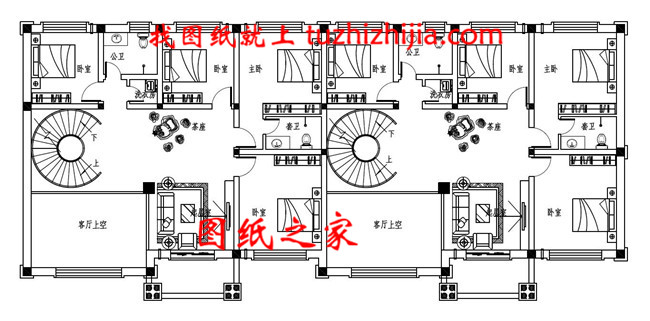 300平方米農村節能環保的三層雙拼房屋設計圖紙大全27X12米