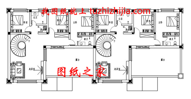300平方米農村節能環保的三層雙拼房屋設計圖紙大全27X12米