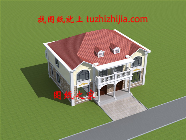 鄉(xiāng)村二層小面積雙拼房屋住宅設計圖，造價低，面積小