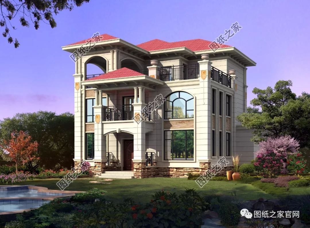 廣西農(nóng)村自建三層別墅豪宅，附設(shè)計圖和建好的實拍圖【建房實拍】