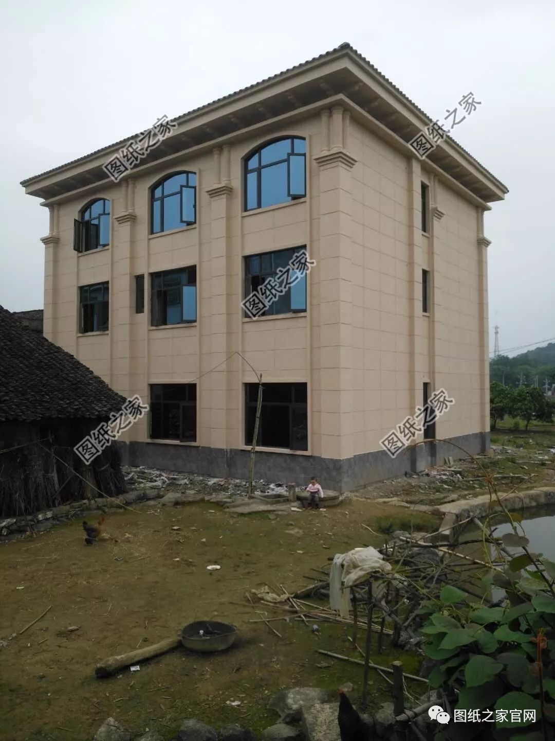 廣西農(nóng)村自建三層別墅豪宅，附設(shè)計圖和建好的實拍圖【建房實拍】