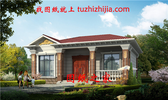 經濟實用歐式一層小樓房設計圖，11X10米