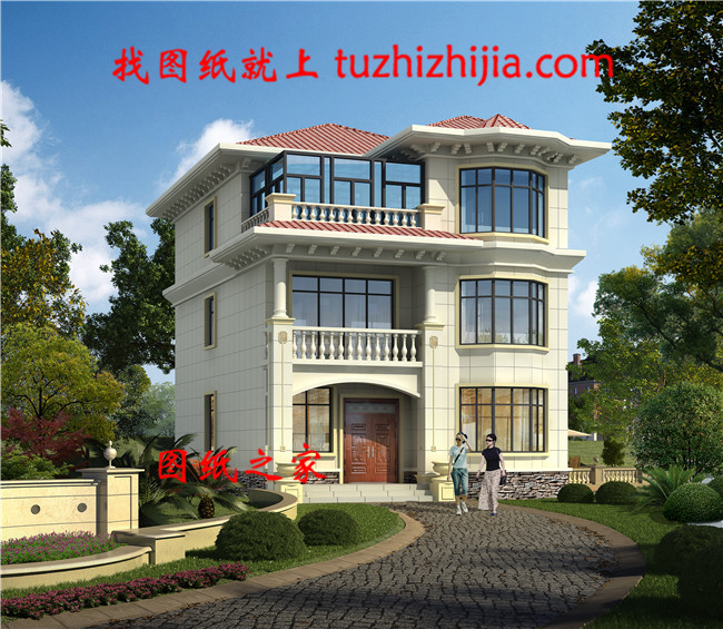 新農村現代別墅建筑設計圖紙(含外觀效果圖)