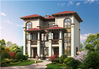 簡單大氣農村兄弟三層雙拼別墅住宅設計圖，13X8米