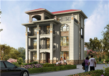 新款私人定制四層歐式獨棟住宅別墅設計圖紙,含外觀效果圖