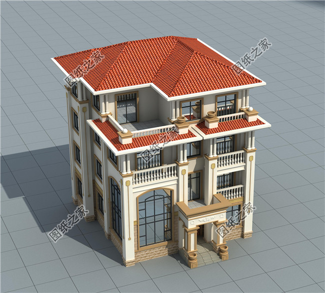 140平方米三層半新農村房屋設計圖,帶車庫